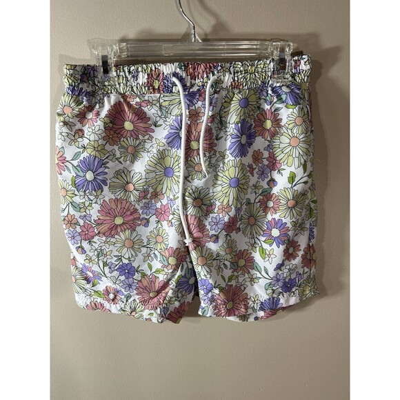Barney Cools Swim Shorts Mens Medium Trunks Pink Floral Tropical Beach Summer - Picture 1 of 13